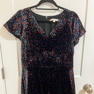 Loft Velvet Flare Dress